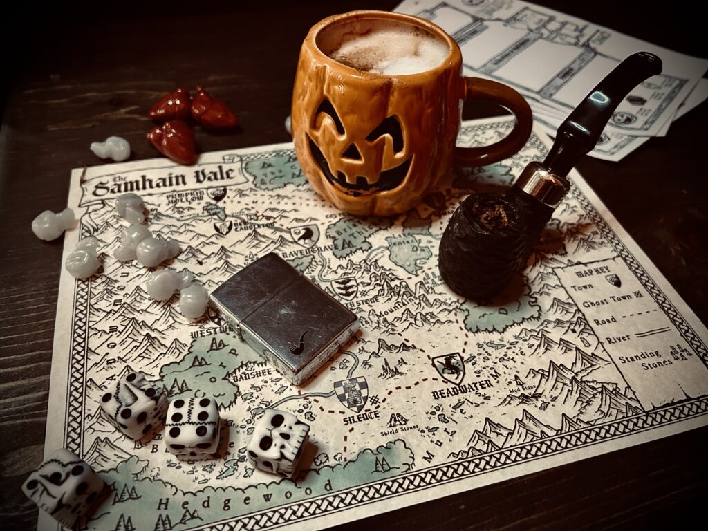 Samhain Vale Map, Jack 0'Lantern Coffee Mug, Peterson Pipe